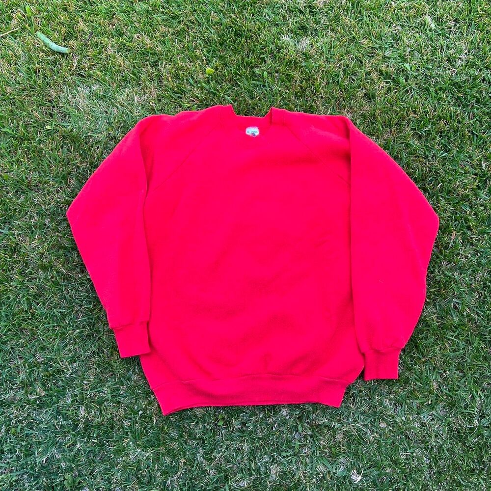 Fruit of the Loom Red blank Sweater Mens size XL